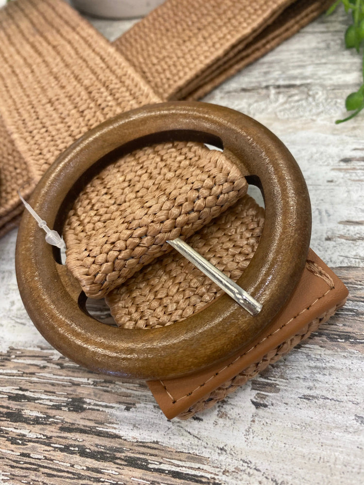 Stella Stretch Belt ~ TAN (Brown Buckle) Style House Fashion